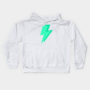 Bright Mint Green, Lightning Bolts Kids Hoodie